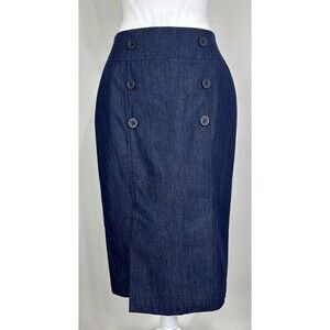 Pure Collection Denim A Line Midi Skirt Size 10